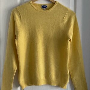 Tabi Cozy Yellow 100% cashmere crew neck women knit Sweater, size small